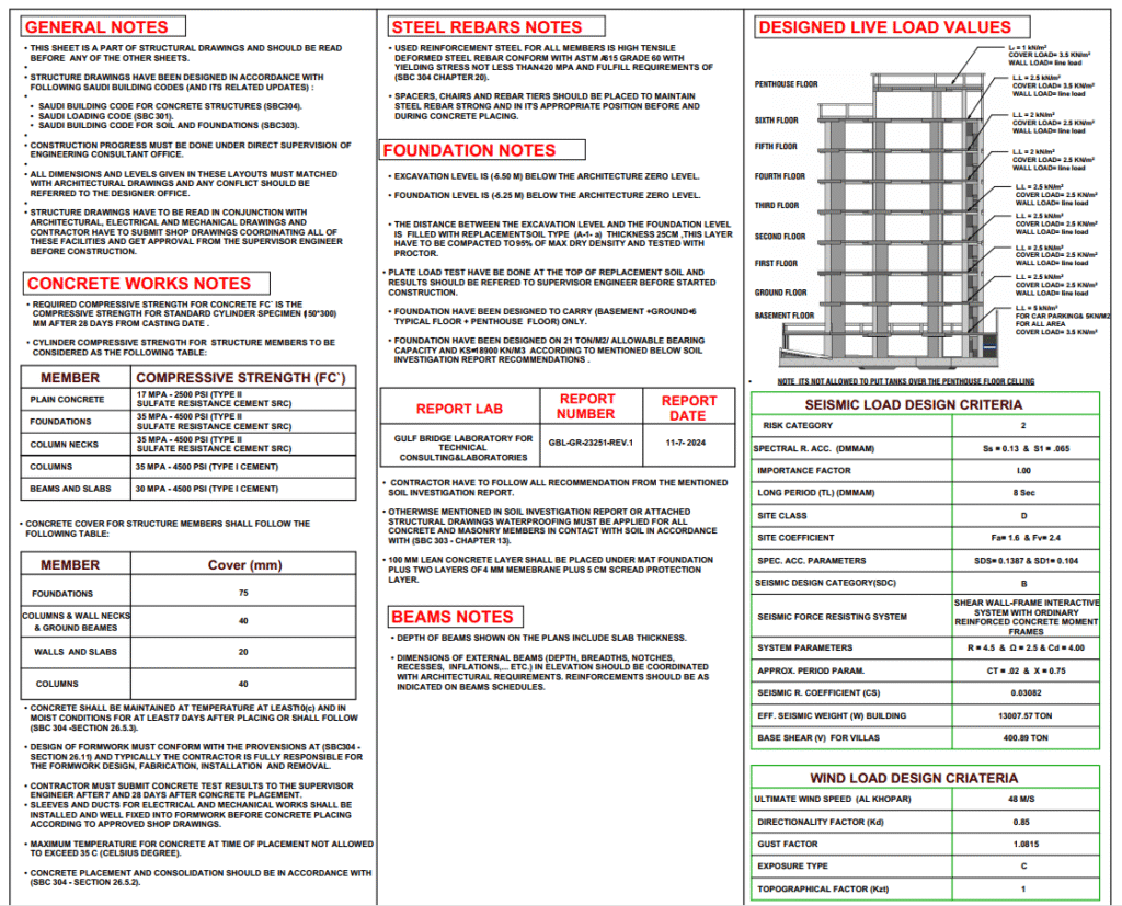 خدمة التصميم الإنشائي لعمارة 10 أدوار – Bracing Engineering Consultant | بريسينج للإستشارات الهندسية