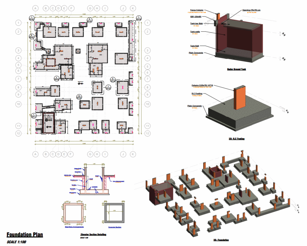 خدمة التصميم الإنشائي لفيلا سكنية – Bracing Engineering Consultant | بريسينج للاستشارات الهندسية