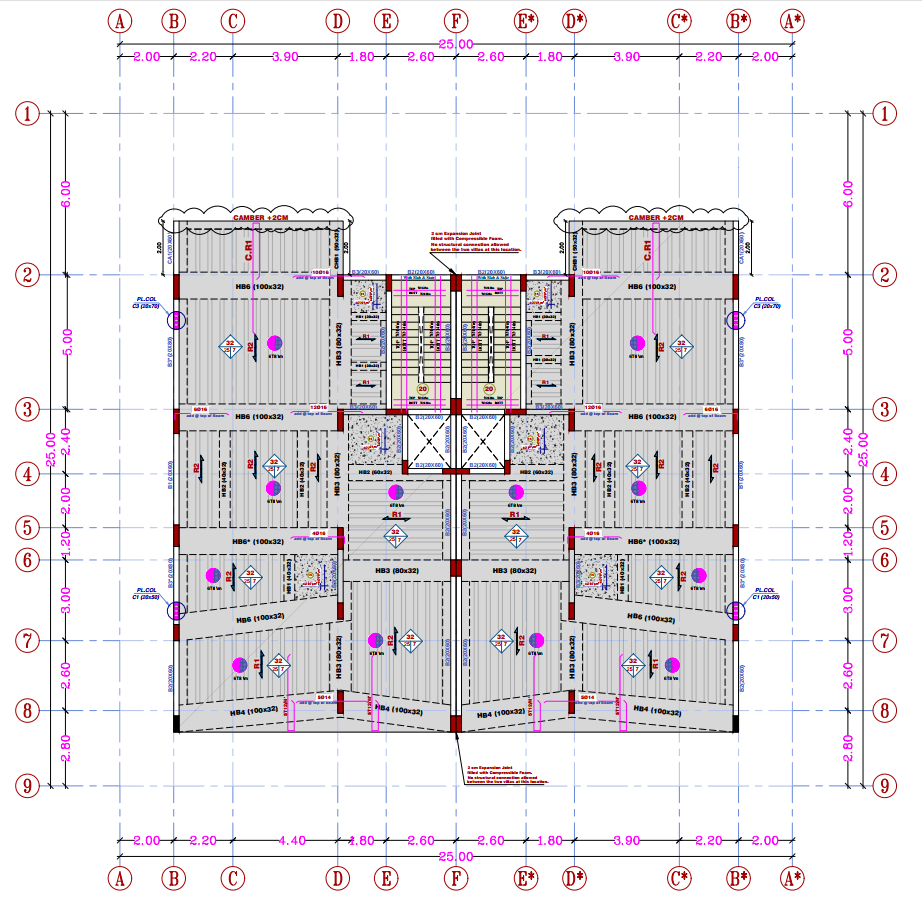 مخطط سقف الدور الأول