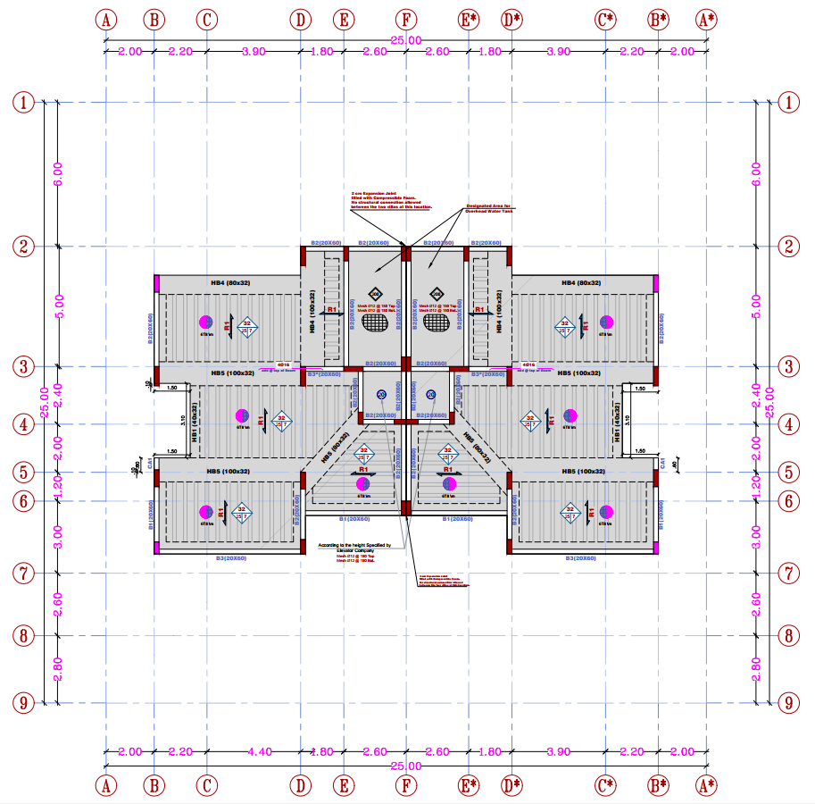 مخطط سقف الدور الملحق