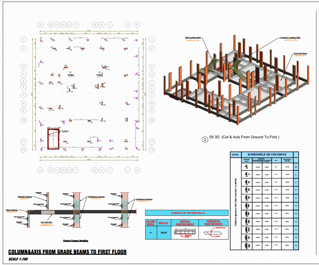 خدمة التصميم الإنشائي لفيلا سكنية – Bracing Engineering Consultant | بريسينج للاستشارات الهندسية