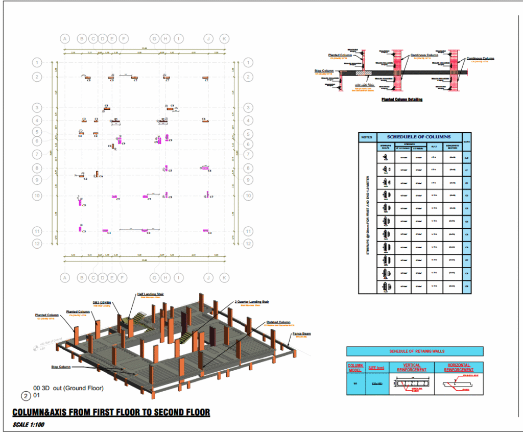 خدمة التصميم الإنشائي لفيلا سكنية – Bracing Engineering Consultant | بريسينج للاستشارات الهندسية