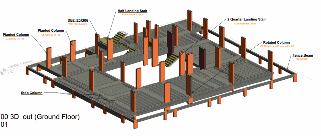 خدمة التصميم الإنشائي لفيلا سكنية – Bracing Engineering Consultant | بريسينج للاستشارات الهندسية