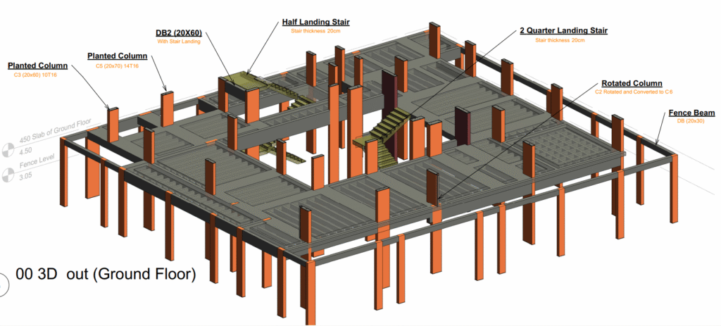 خدمة التصميم الإنشائي لفيلا سكنية – Bracing Engineering Consultant | بريسينج للاستشارات الهندسية