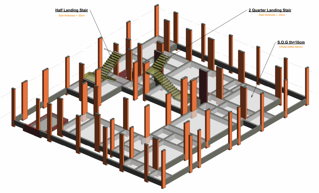 خدمة التصميم الإنشائي لفيلا سكنية – Bracing Engineering Consultant | بريسينج للاستشارات الهندسية